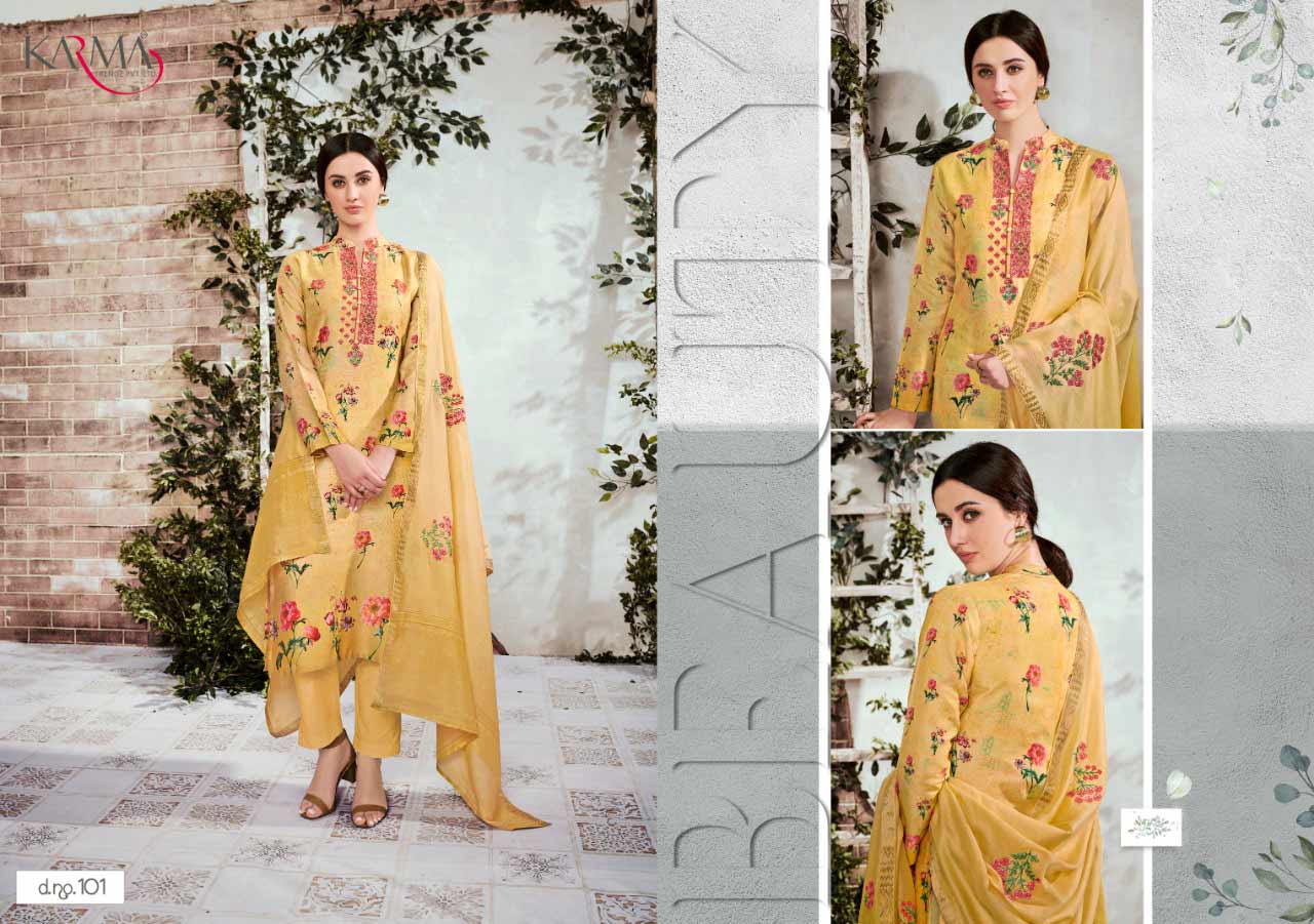 Karma Zebaish Vol 1 Cotton Satin With Embroidery Suit Karma Zebaish Vol 1 Cotton Satin With Embroidery Suit